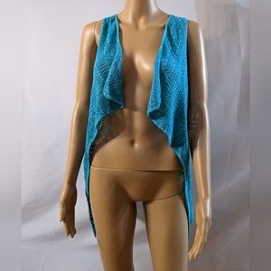Xhilaration Blue Sleeveless Open Front Vest Size XL, T3W